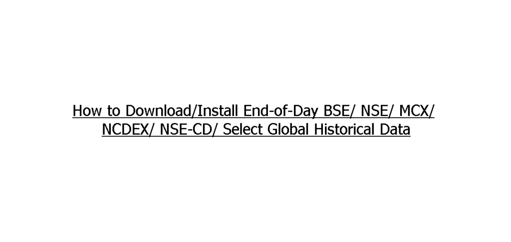 How to download and install end-of-day Historical Data - ChartAlert®